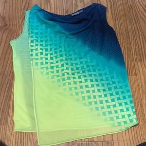 Green and blue shirt